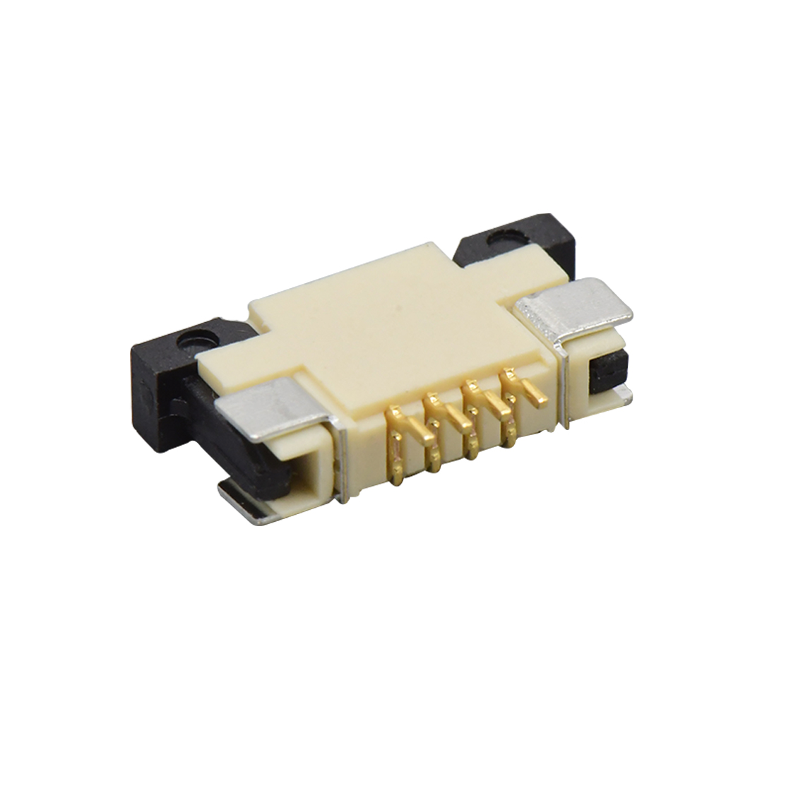 FPC1.0Pitch-H2.5卧贴下接触抽屉式 4pin 本色 镀全金G/F